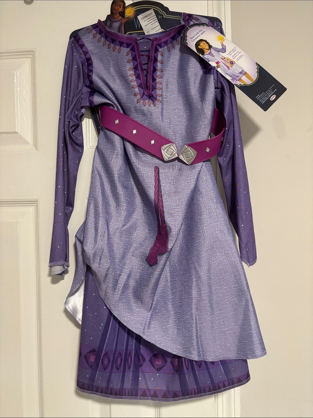 Disney Girls Lavender and Dark Purple Royal Tunic Costume with Belt